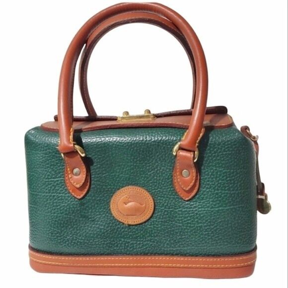 Doctor Bag Green & Tan Dooney Handbag Satchel Purse - Picture 8 of 8